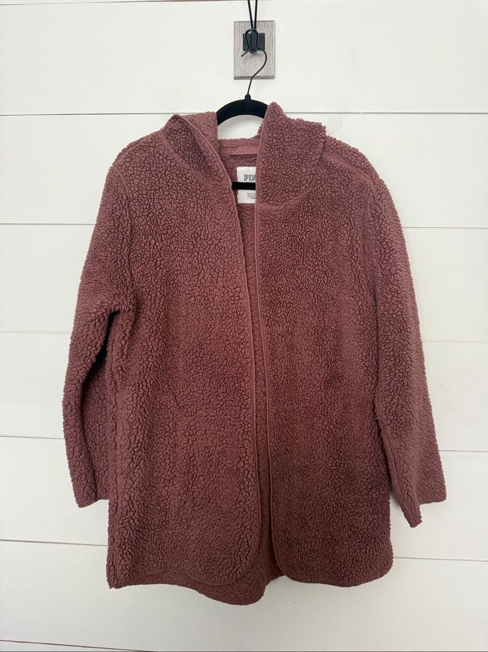 Victoria’s Secret Pink Women’s XS/S Brown Mauve Fuzzy Open Cardigan